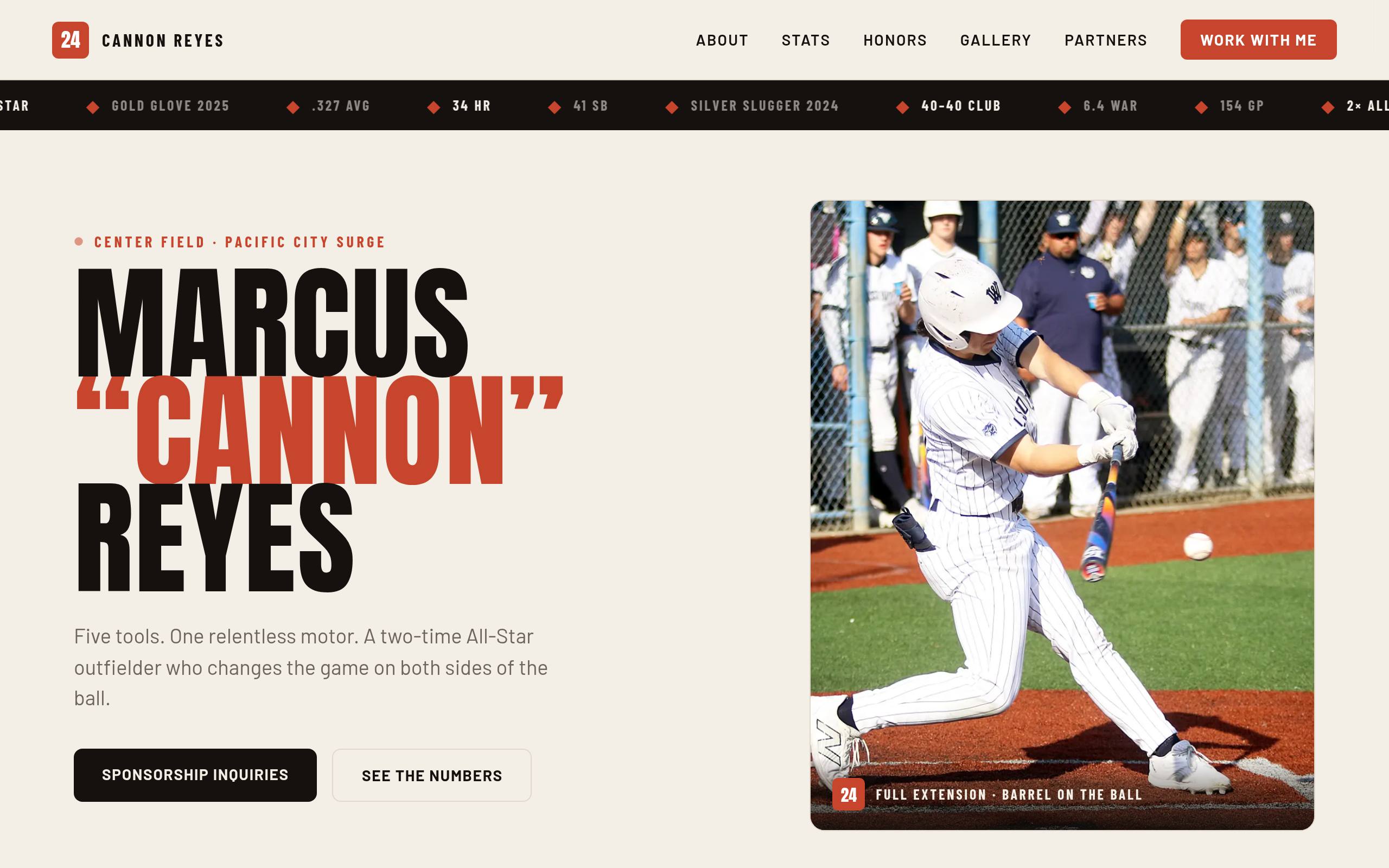Athlete Showcase website