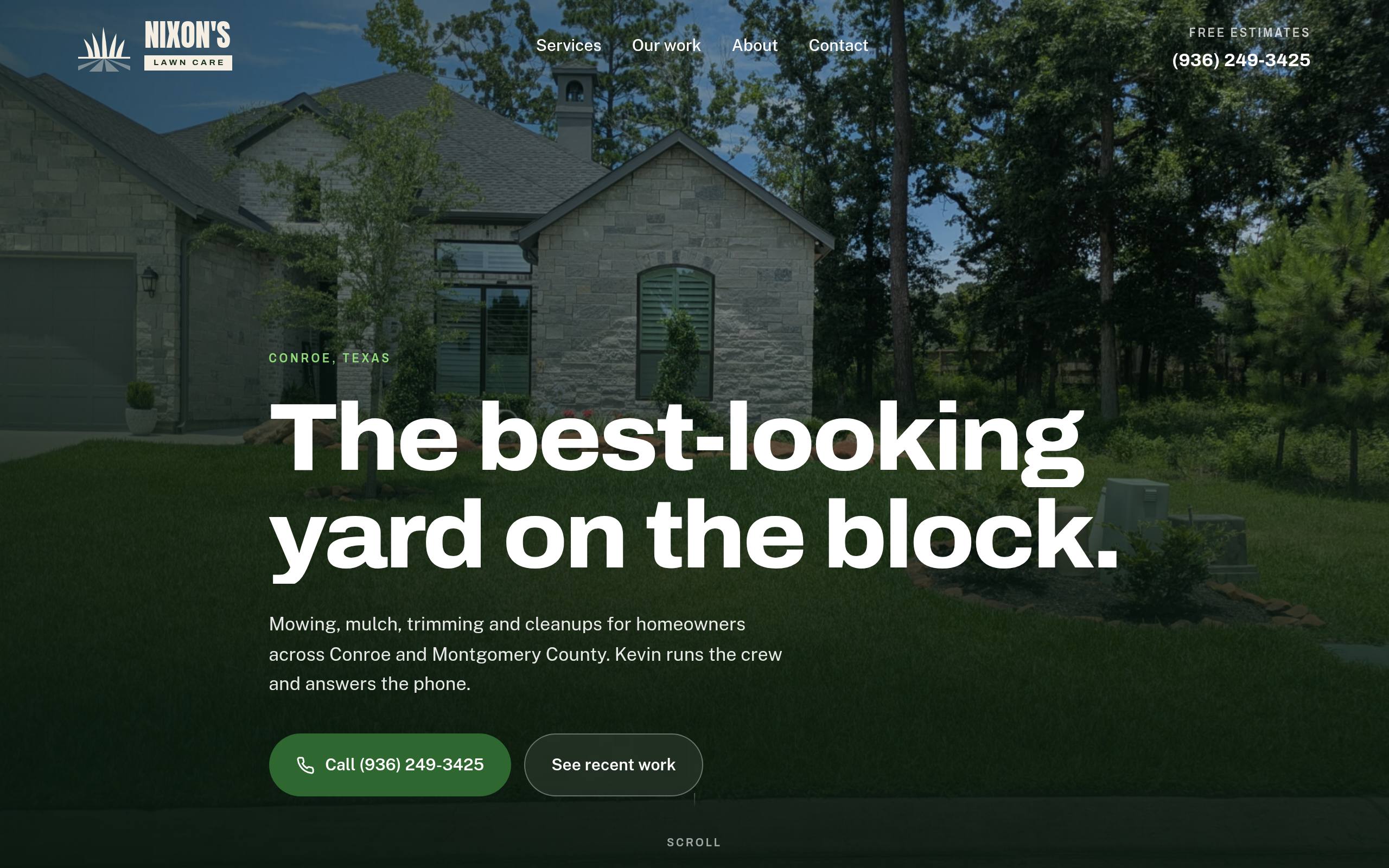 Nixon’s Lawn Care website